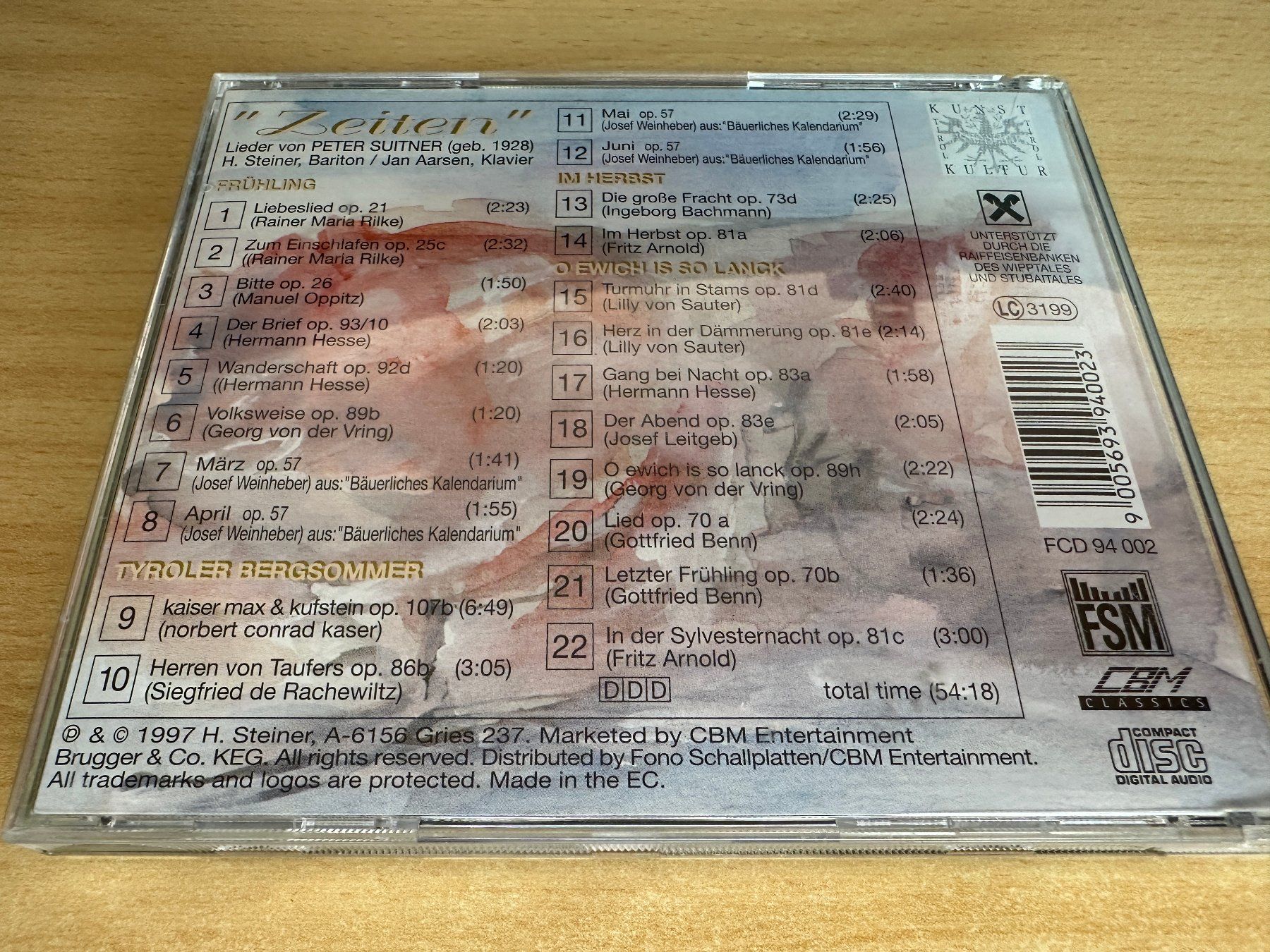 CD: Suitner Peter - Lieder 'Zeiten' – Usato da Rikon im Tösstal venduto da Alpenmutz 1