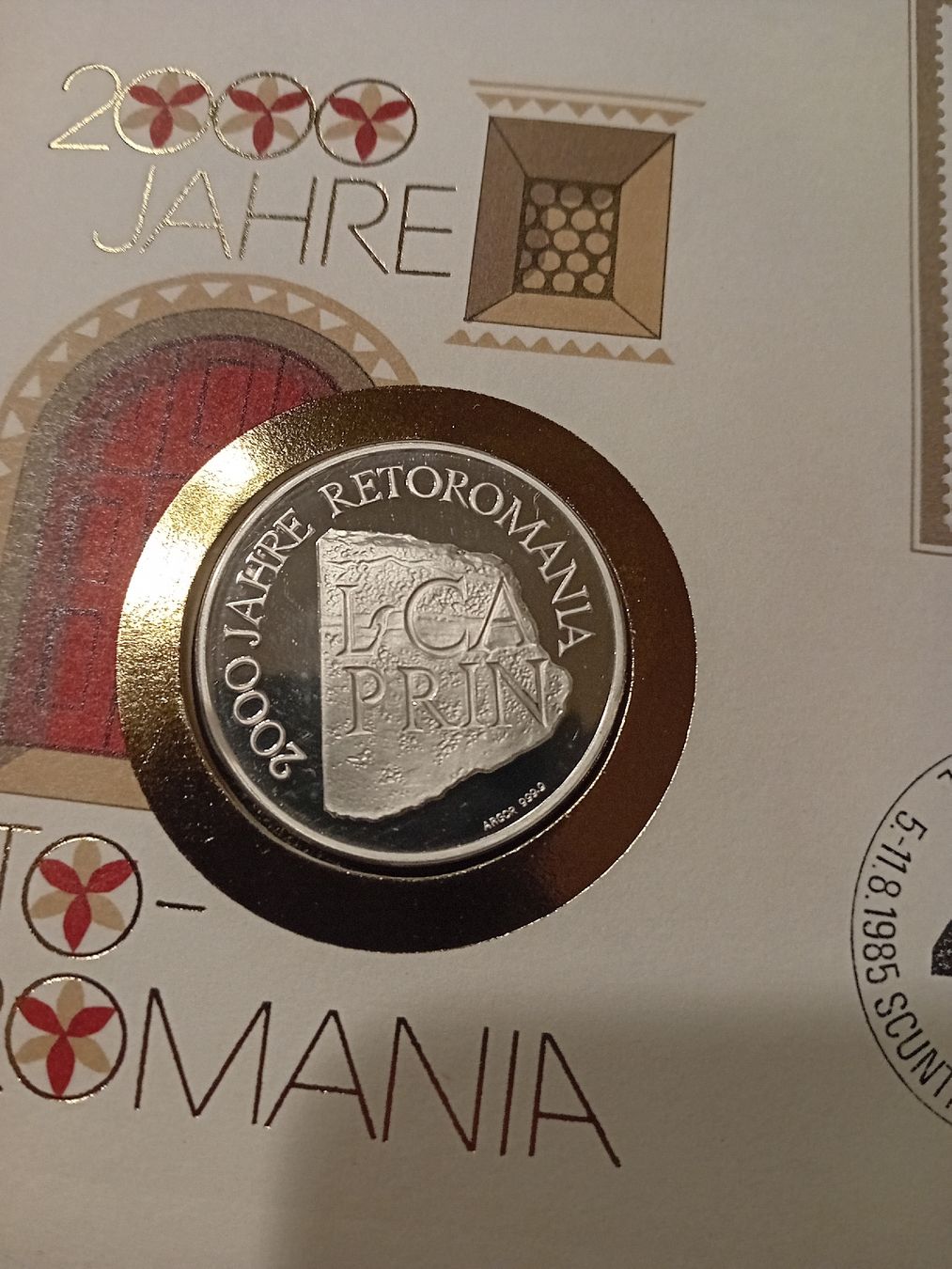 Medaglie: Numisbrief mit Silbermedaille Retoromania – Nuovo (secondo la descrizione) da Muralto venduto da Alex1912 1