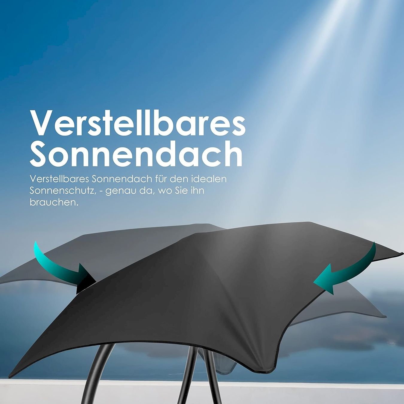 Liegen & Liegestühle: Schwebeliege mit Sonnenschirm anthrazit – Neu und originalverpackt aus Bottighofen von zaap 4