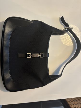 Gucci Jackie Handtasche schwarz Canvas gebraucht