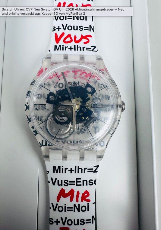 Swatch Orologi: Swatch-Uhr GV 2026 – Nuovo e nell'imballaggio originale da Widnau venduto da atelier06