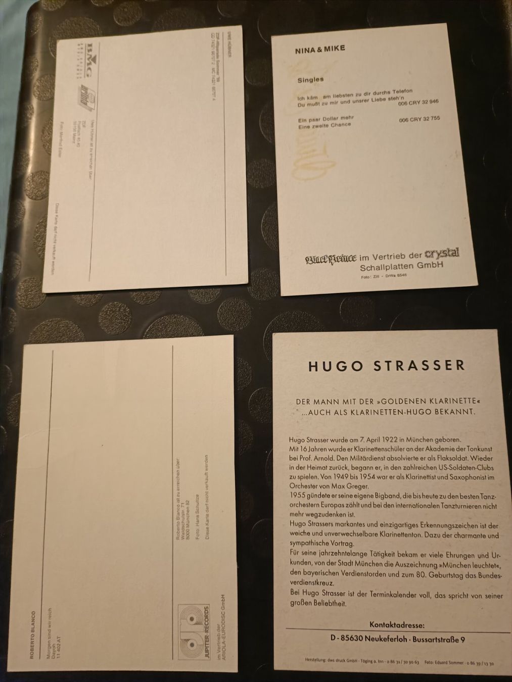 Autografi: Musik - 4x handsignierte alte Karten  - Set – Usato da Menziken venduto da Artographs 1
