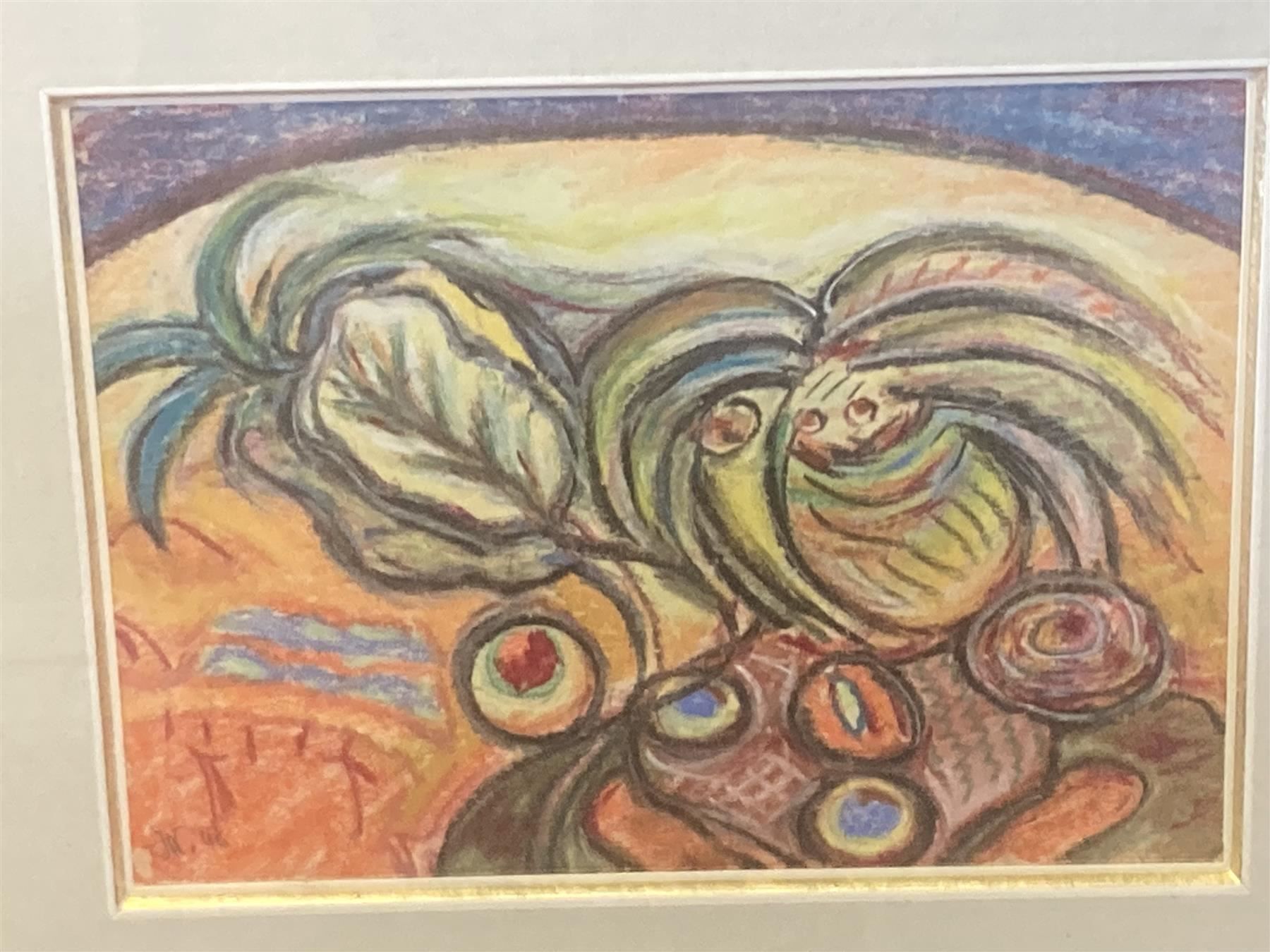 Dipinti: Pastellgemälde Komposition monogrammiert – Usato da Bern venduto da Jwpm66 1