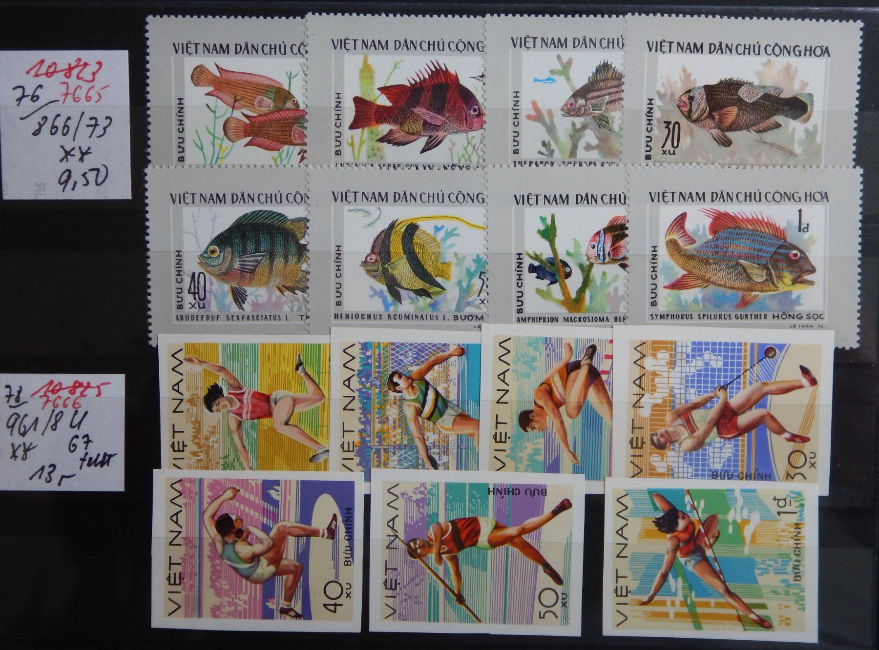 Alle Briefmarken: Vietnam ex. Kat. 866-968 ** – Gebraucht aus Zürich von Muehlekauf