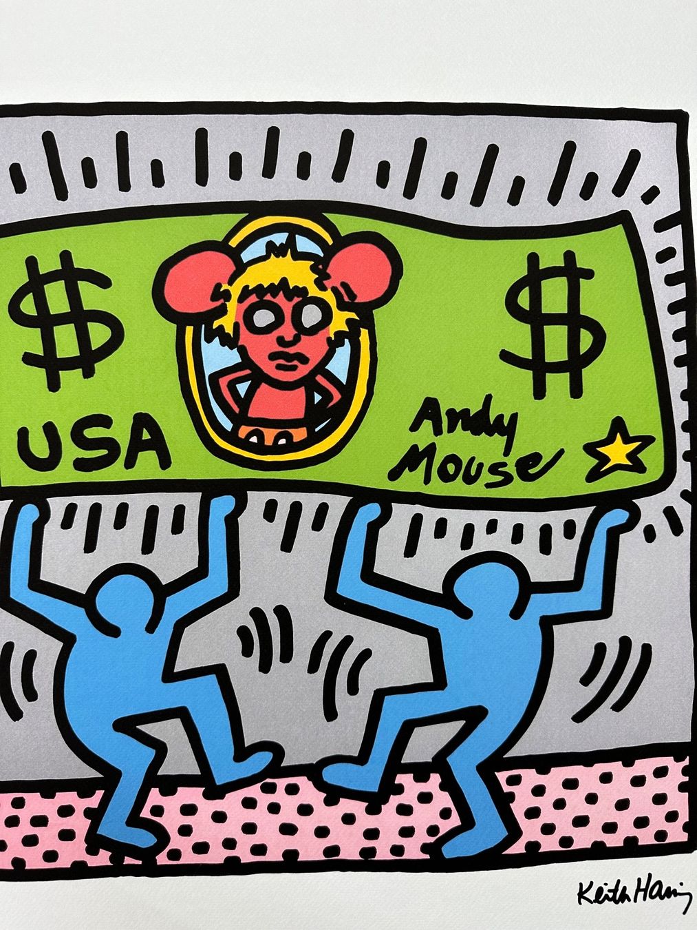Dipinti: Keith Haring: Andy Mouse Dollar Bill, POP Art 19/150 – Nuovo (secondo la descrizione) da Meilen venduto da Smgdesign 5