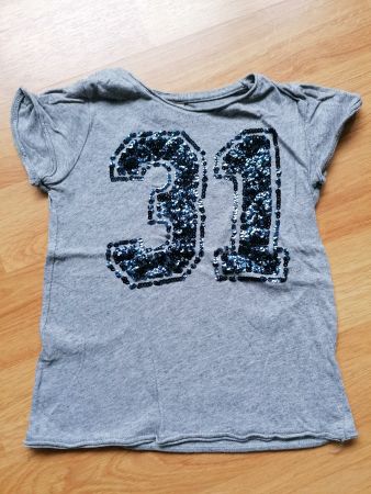 Zara Mädchen T-Shirt Gr. 116 Pailletten