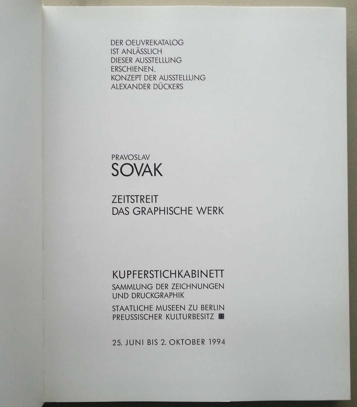 Bücher: Pravoslav SOVAK - das graphische Werk - Radierungen, 1994 – Gebraucht aus Oberriet SG von ganesh435 2