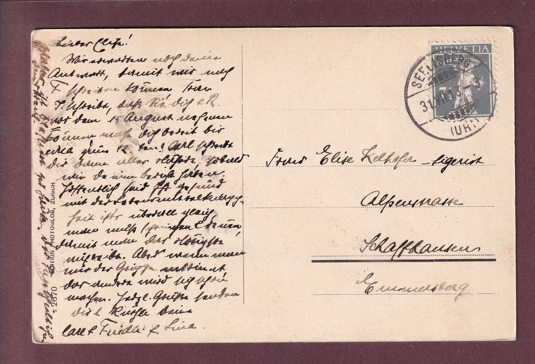 Cartoline postali: SEELISBERG - Schlösschen Beroldingen - 1918 – Usato da Pully venduto da nicecards 1