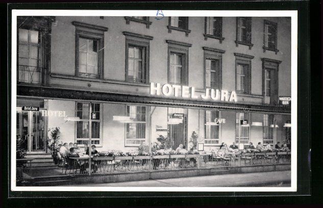 Cartoline postali: AK Basel, Hotel Jura, Bahnhofsplatz – Usato da Berlin venduto da bartko-reher