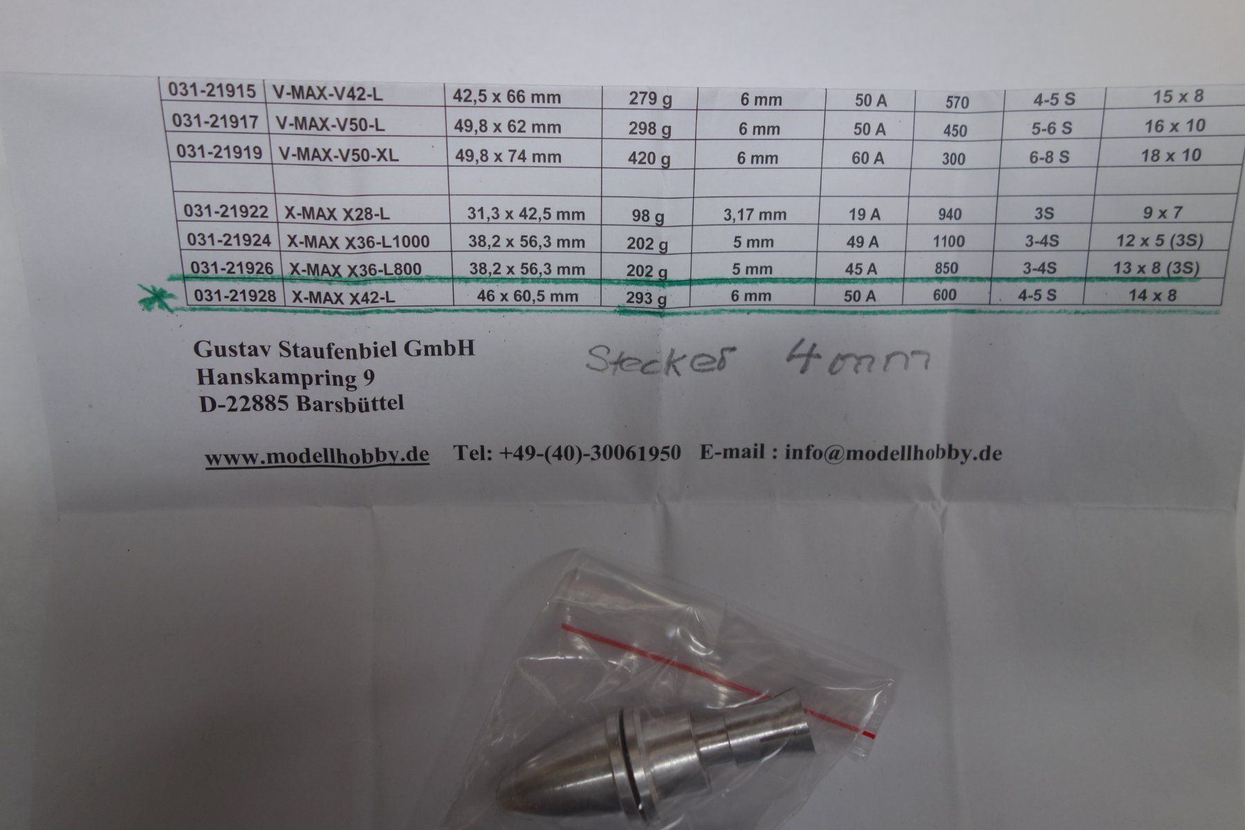 Motori: X-Max X42L /600 – Nuovo e nell'imballaggio originale da Stein AG venduto da 8wow7 1