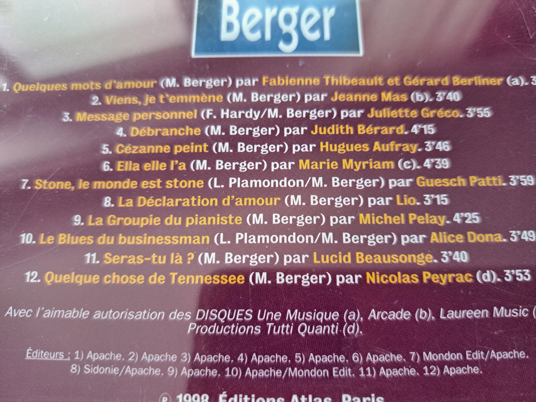 CD: Cd Ils chantent Berger  – Usato da Pully venduto da bro_n52j 2