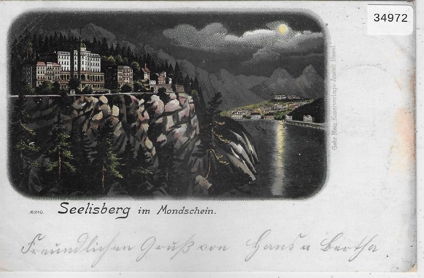 Cartes postales: Seelisberg im Mondschein - Litho 1899 – D'occasion à Ettingen par Kartenplanet