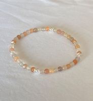 Edelstein Armband Mondstein Farbenmix mit Silber auf Mass