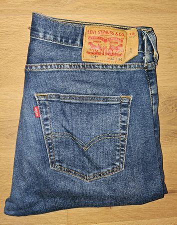 Levi's 501 Jeans W32 L34 Button Fly Blue Denim
