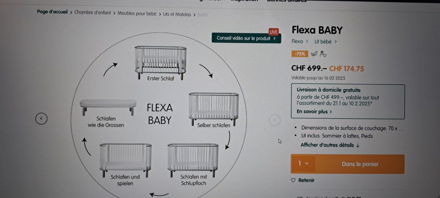 Flexa Betten: Lit Flexa Baby + matelas Stokke V3 – Neu (gemäss Beschreibung) aus Bière von AlexBurkhardt 4