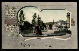 AK St. Gallen, Mädchen-Realschule und Eingang zum Stadtpark