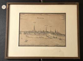 Hamburg Panorama Bertius 1616 Kupferstich .