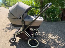 Cybex Priam Set Manhattan Grey & Rot mit viel Zubehör