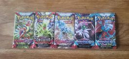 5x Lotti di buste Pokémon, set assortiti, nuovo di zecca!
