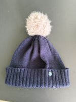 Wintermütze dunkelblau mit Bommel