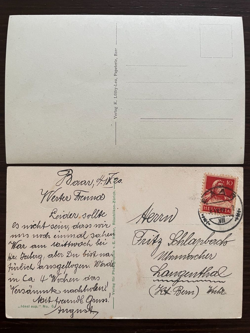 Cartoline postali: BAAR Ortsansichten, Höllgrotten, Kirche, 5 Ansichtskarten – Usato da Wald ZH venduto da TLILEF 2
