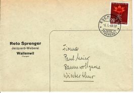 Brief, Reto Sprenger Jacquard Weberei Wallenwil 1948