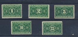 USA Parcel Postmarken Serie mit Falz
