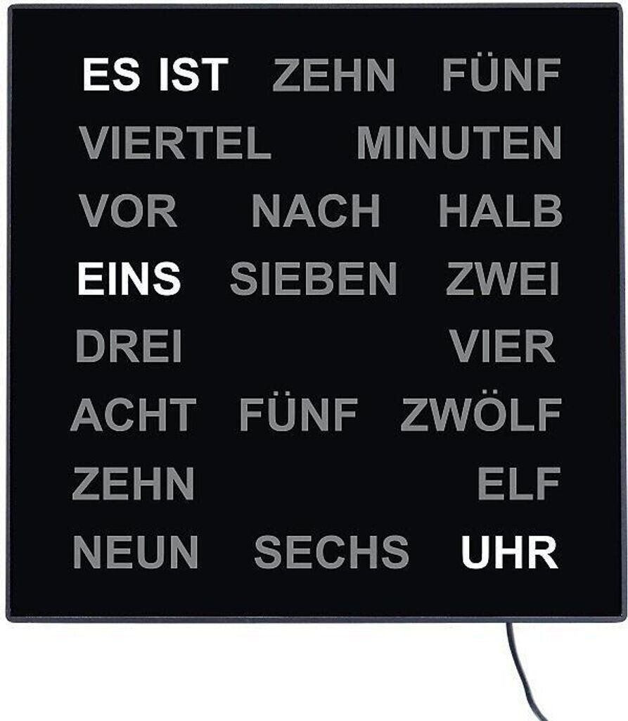Orologi da terra & Orologi da parete: AMS Design Wortuhr Wordclock Tischuhr – Nuovo (secondo la descrizione) da Unterkulm venduto da nmz 2