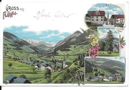 Flühli LU 4 Bild Litho 1901 Dorf Kutsche sehr gut erhalten