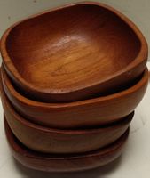 4er Set Holzschalen Servierschalen Teak Holz (em79)