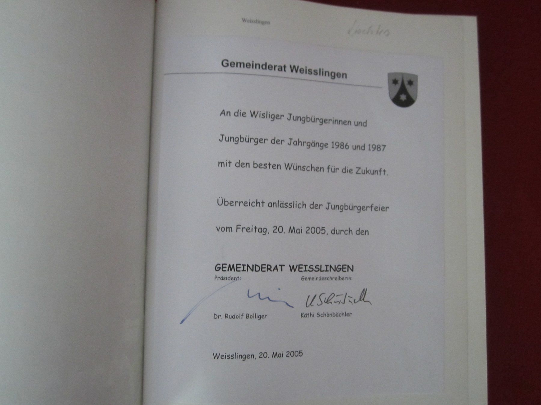 Bücher: DIE GEMEINDE WEISSLINGEN( KT. ZÜRICH) – Gebraucht aus Volketswil von nemo2000 1