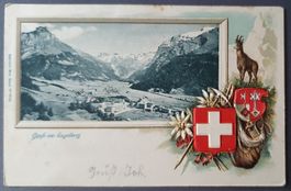 Prägekarte, Gruss aus Engelberg 1901