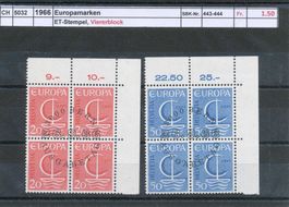 1966 "Europamarken", Viererblock, ET - Stempel