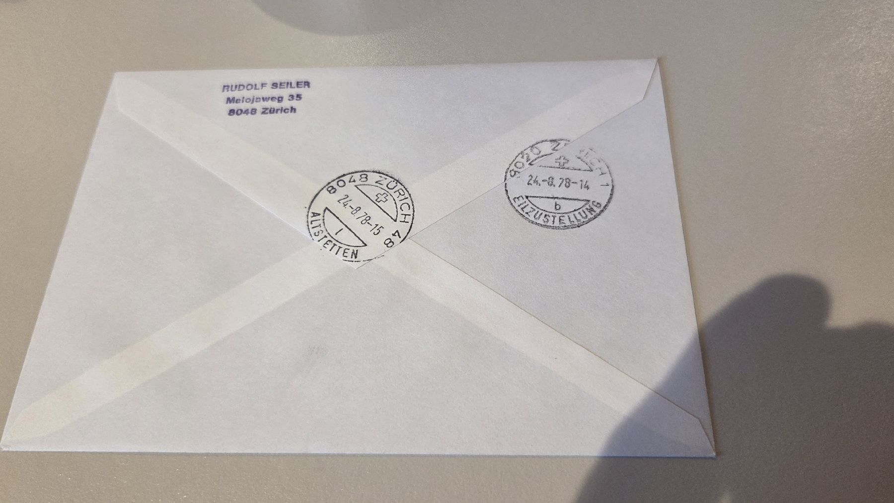 Tous les timbres: 1978 FDC Papieränderung – D'occasion à Arni AG par Moth68 2