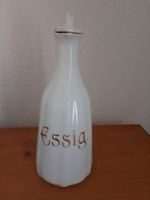 Antike Essig Karaffe Porzellan, Weiss mit Golddekor Vintage!