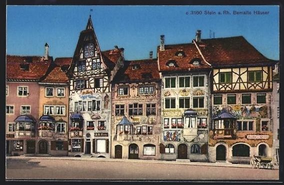 Cartoline postali: AK Stein am Rhein, Bemalte Häuser – Usato da Berlin venduto da bartko-reher