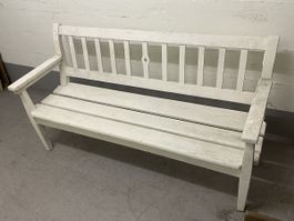 Vintage sitzbank holz weiss 160x60x88 cm