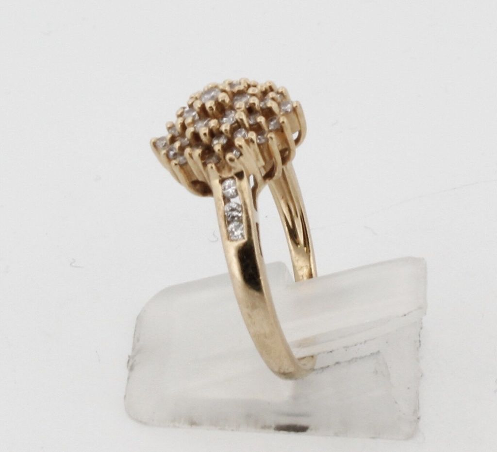 Anelli: Vintage 18k Gold Diamond Cluster Ring - Size 58 – Usato da Cham venduto da ppl_8lbl 5