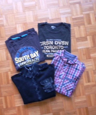 Herren Kleiderpaket: 2 T-Shirts, 1 Kurzarmhemd, 1Strickjacke