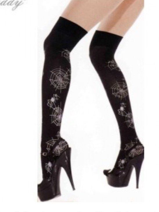 Calze & Collant: Over-the-knee socks black spider web pattern new – Nuovo (secondo la descrizione) da St.Gallenkappel venduto da RocknSkull 1