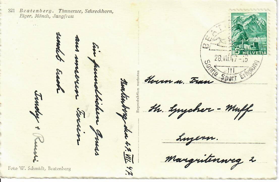 Cartoline postali: Beatenberg – Usato da Hochdorf venduto da Ziegel-16 1