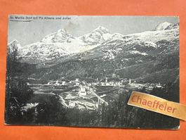 1911 St. Moritz-Dorf mit Piz Albula und Julier