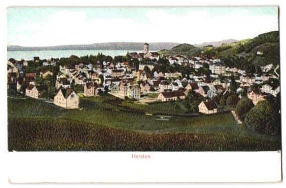 Cartoline postali: Relief-AK Heiden, Totalansicht mit Felde – Usato da Berlin venduto da bartko-reher