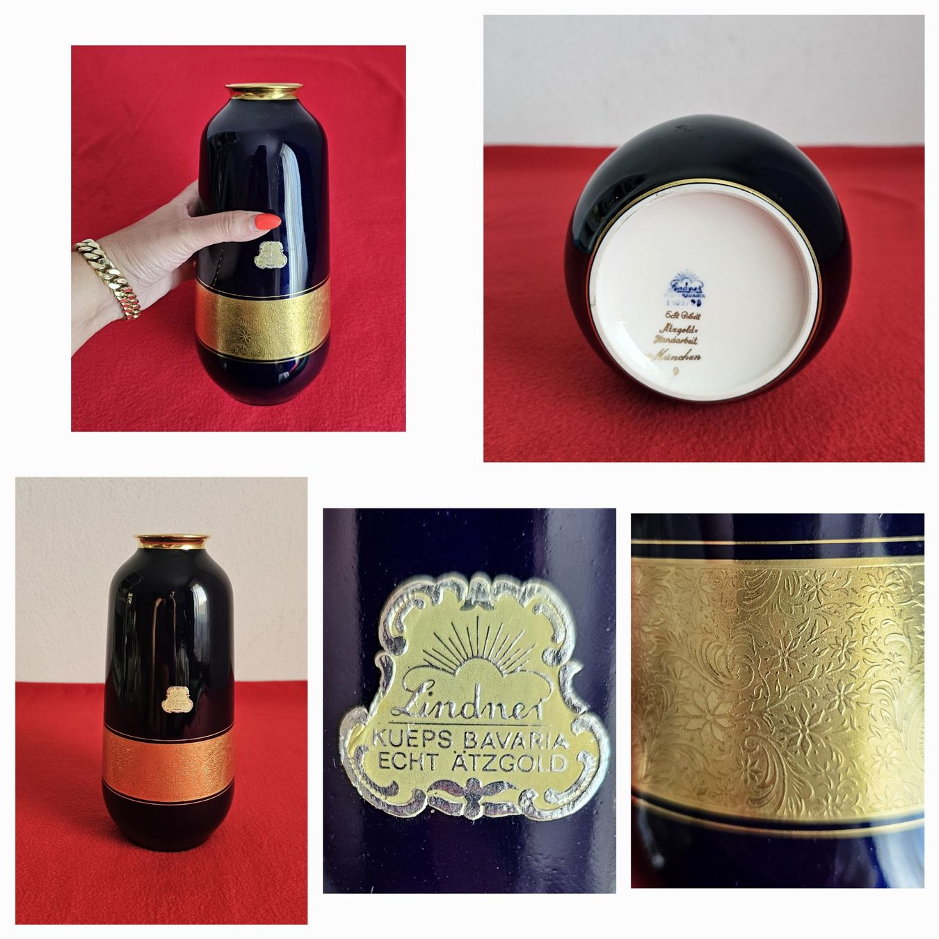 Lindner Vasi & Recipienti: *Lindner* Kueps Bavaria echt Ätzgold – Usato da Bronschhofen venduto da Xena37