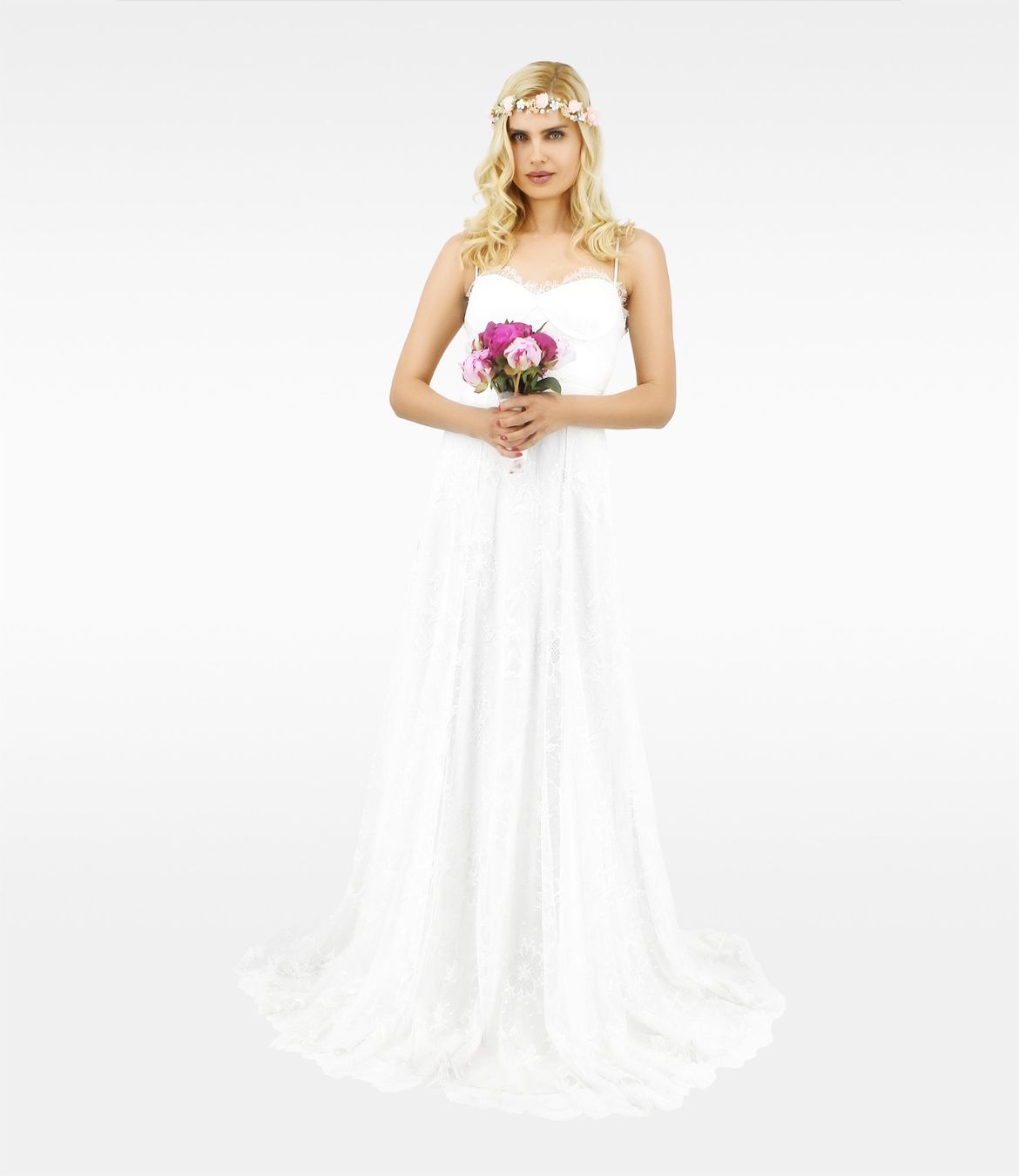 Vestiti: HOUGHTON LANGES SPITZENKLEID "KATIE" MIT ZIPFELSAUM – Usato da Altendorf venduto da Ro 1