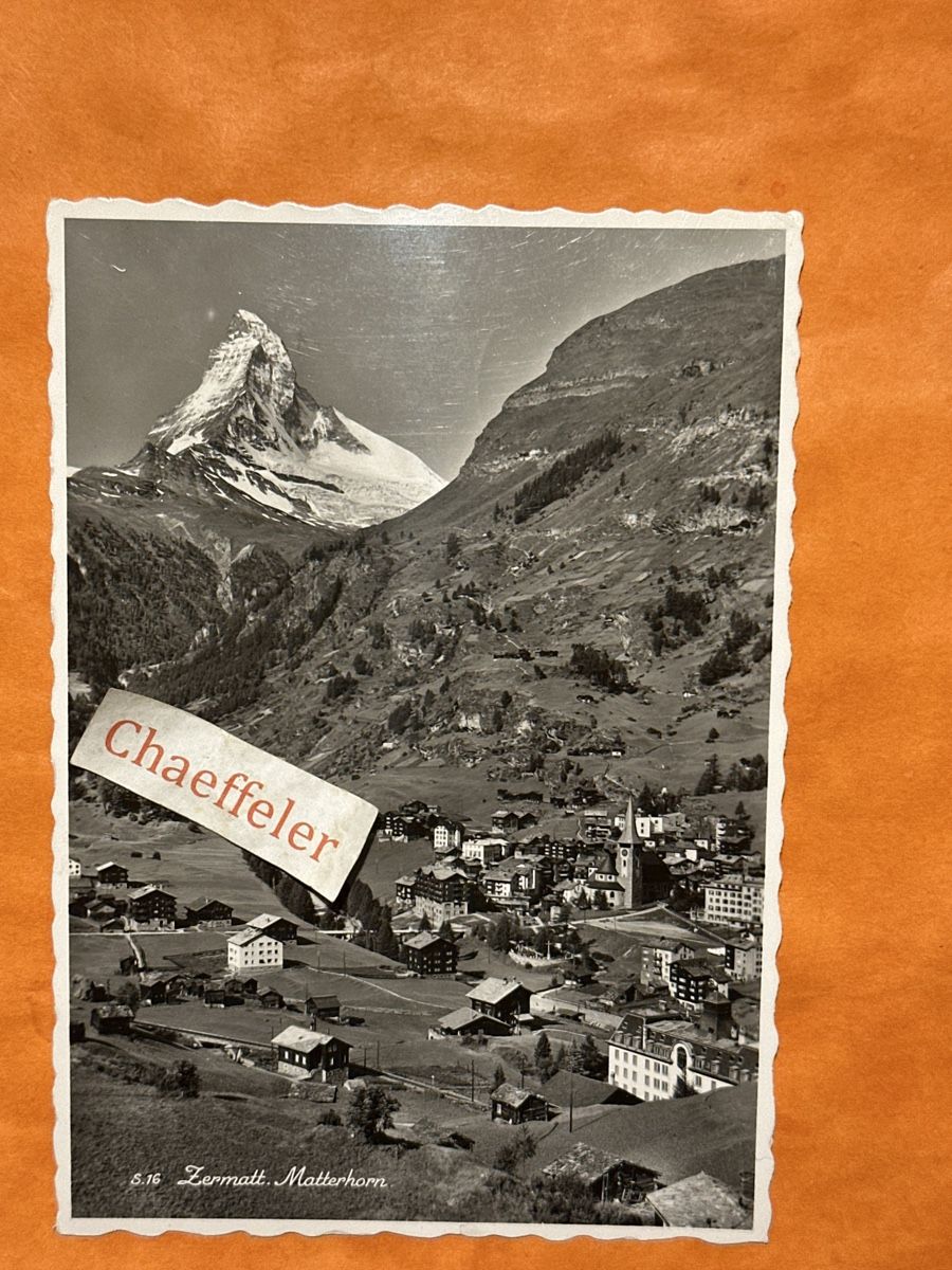 Cartoline postali: 1942 S.16 Matterhorn Zermatt – Usato da Zürich venduto da Chaeffeler