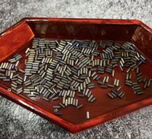 Glasperlen Bugle kurz violett irisierend ~10g