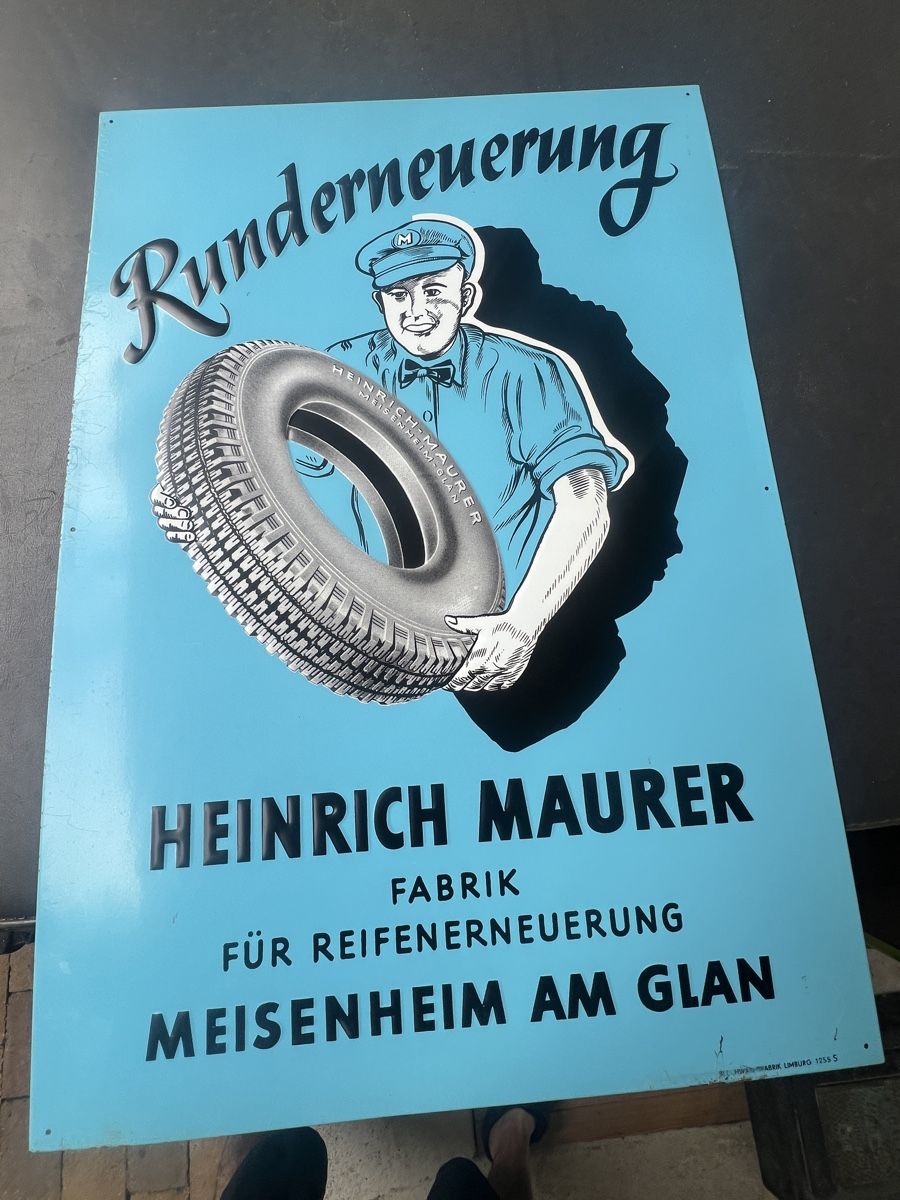 Insegne: Originale Heinrich Maurer Blechschild – Usato da Mellingen venduto da Oelquelle 1