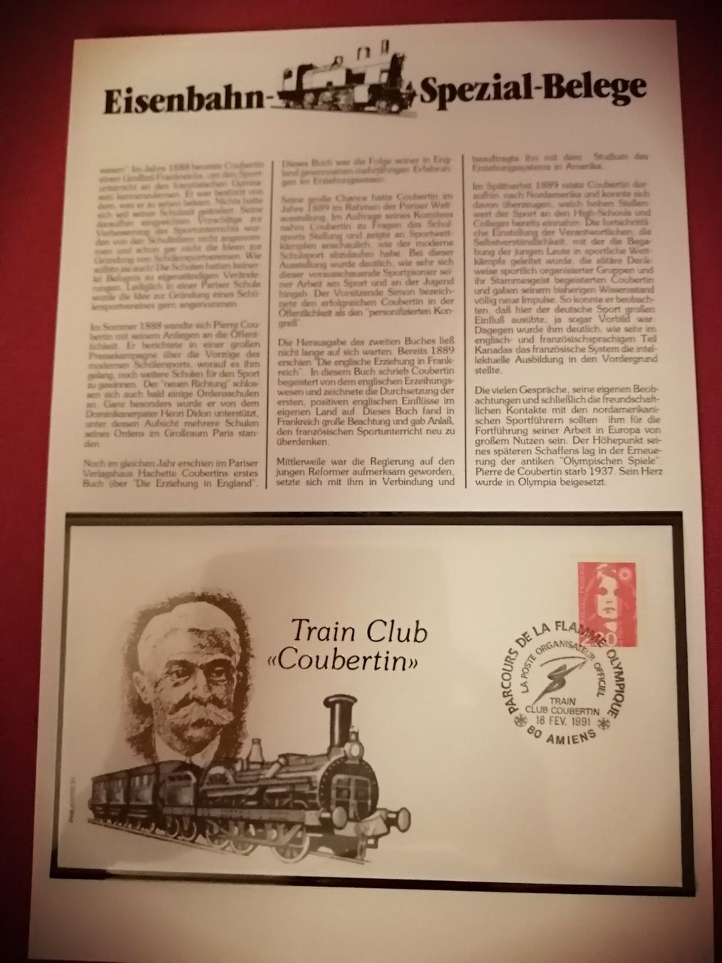 Tutti i francobolli: Eisenbahn Spezial Belege 1991 – Usato da Nunningen venduto da mochflo 3