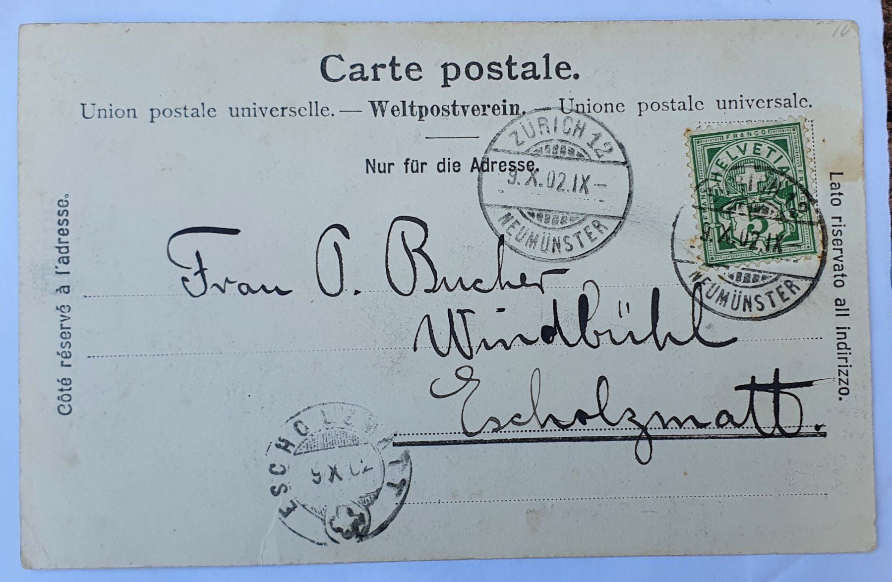 Cartoline postali: Zürich - Seilergraben 1902 – Usato da Kreuzlingen venduto da Rschweiz1 1